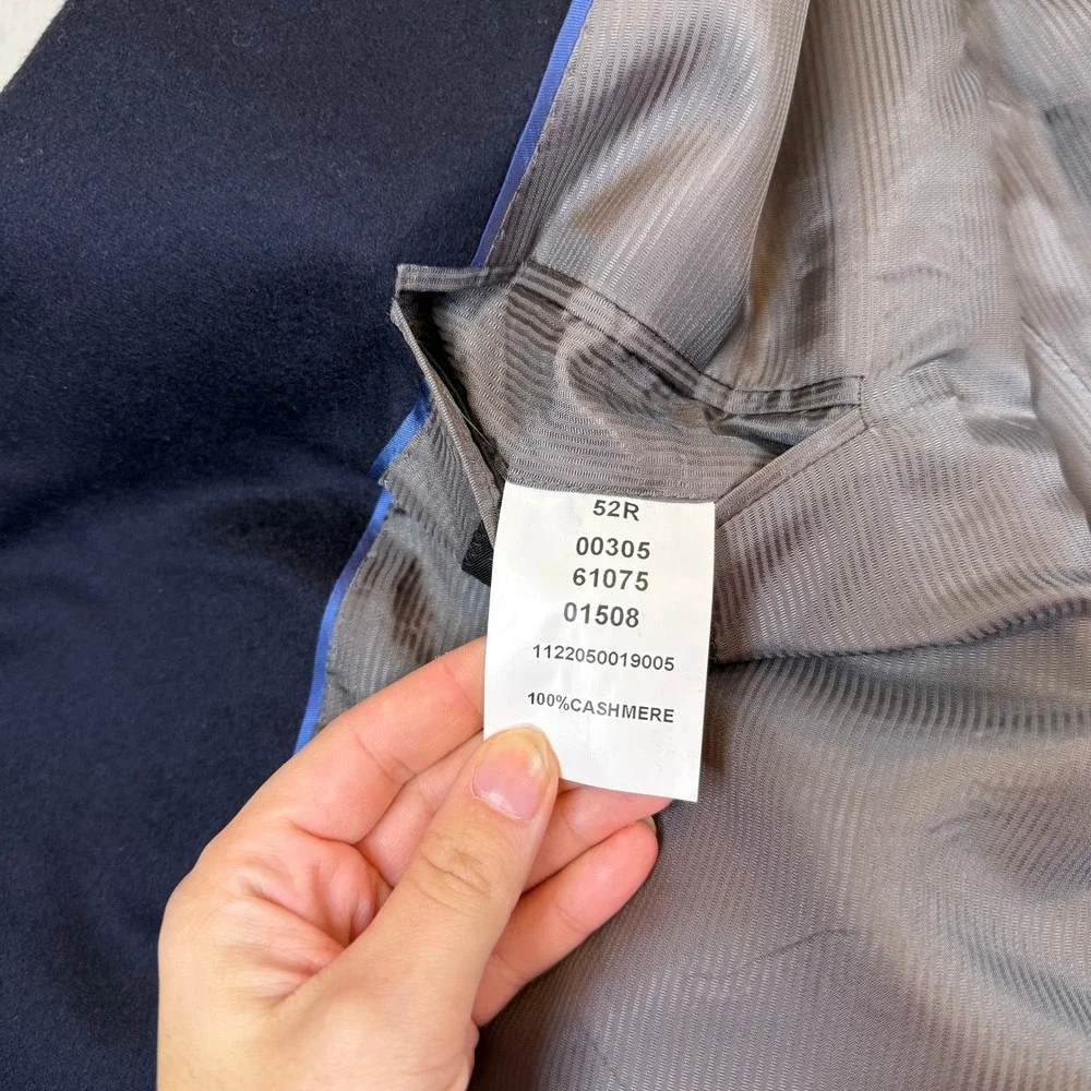 NWOT Jos A Bank Signature Collection Navy Blue 100% Cashmere Blazer‎ Coat 52R